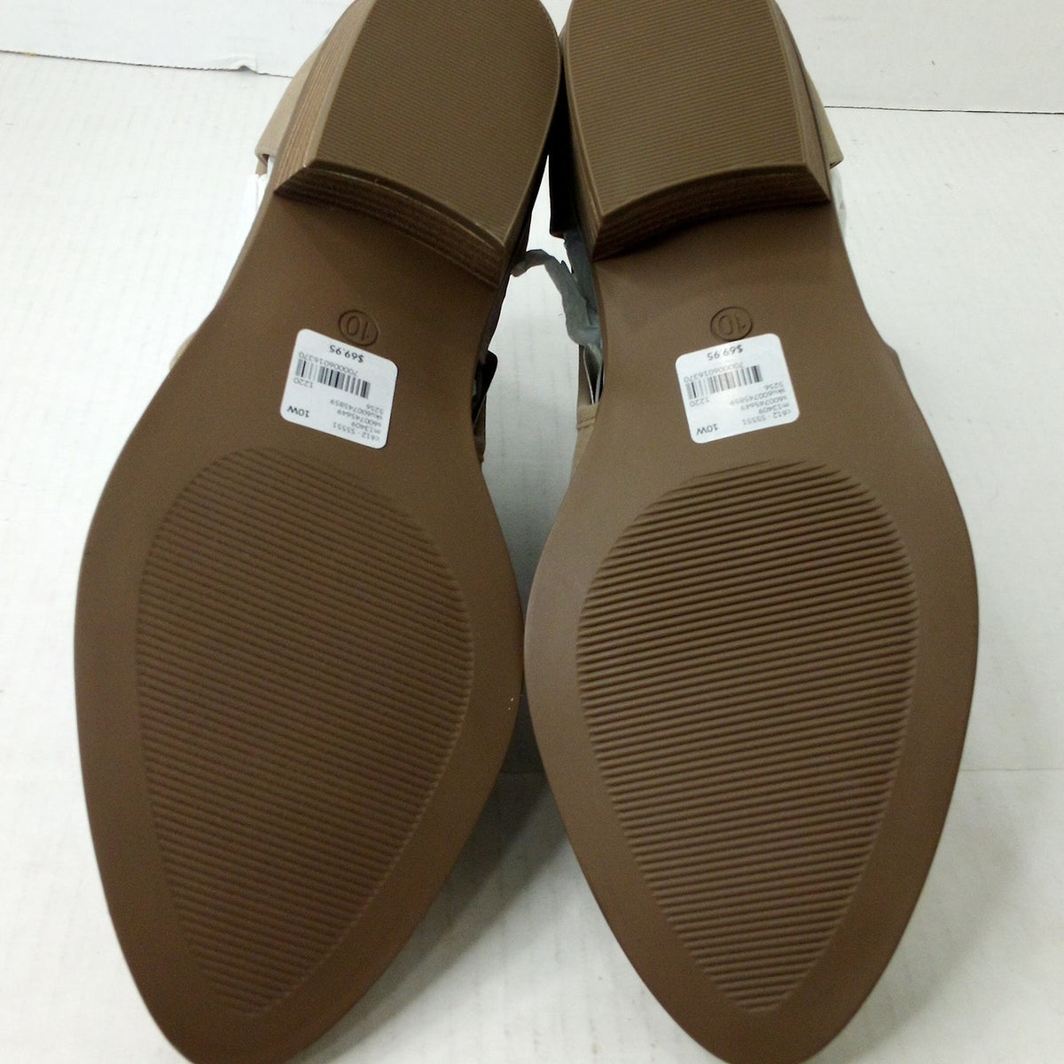 Lane Bryant 10W Taupe Perforated Cutout Ankle Booties Pointed Toe Block Heel