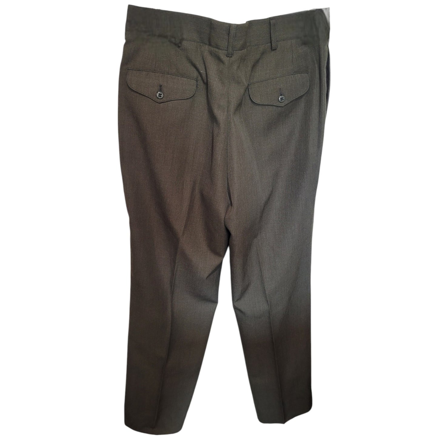 Vintage 1989 USMC Poly/Wool Blend Service Trousers, 34L, Green Shade 2212