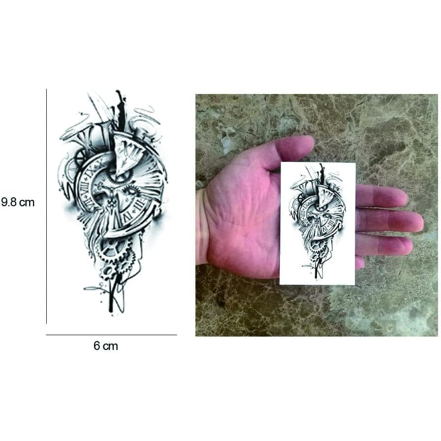 24 Sheets Pirate Skull Temporary Tattoos - Waterproof, Fake Body Art Stickers