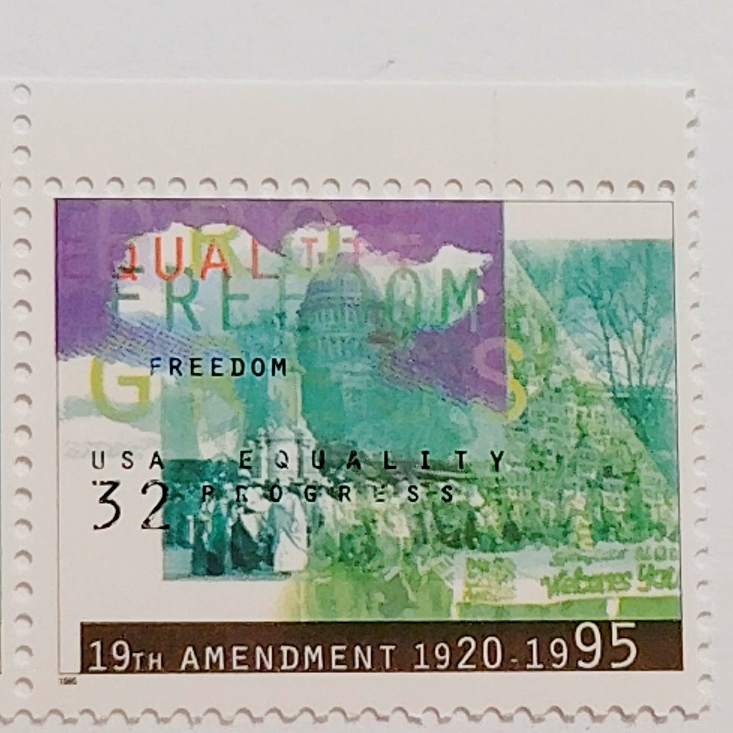 Block of 2 – 1995 USA 32¢ 19th Amendment MNH Scott 2980 Plate Block