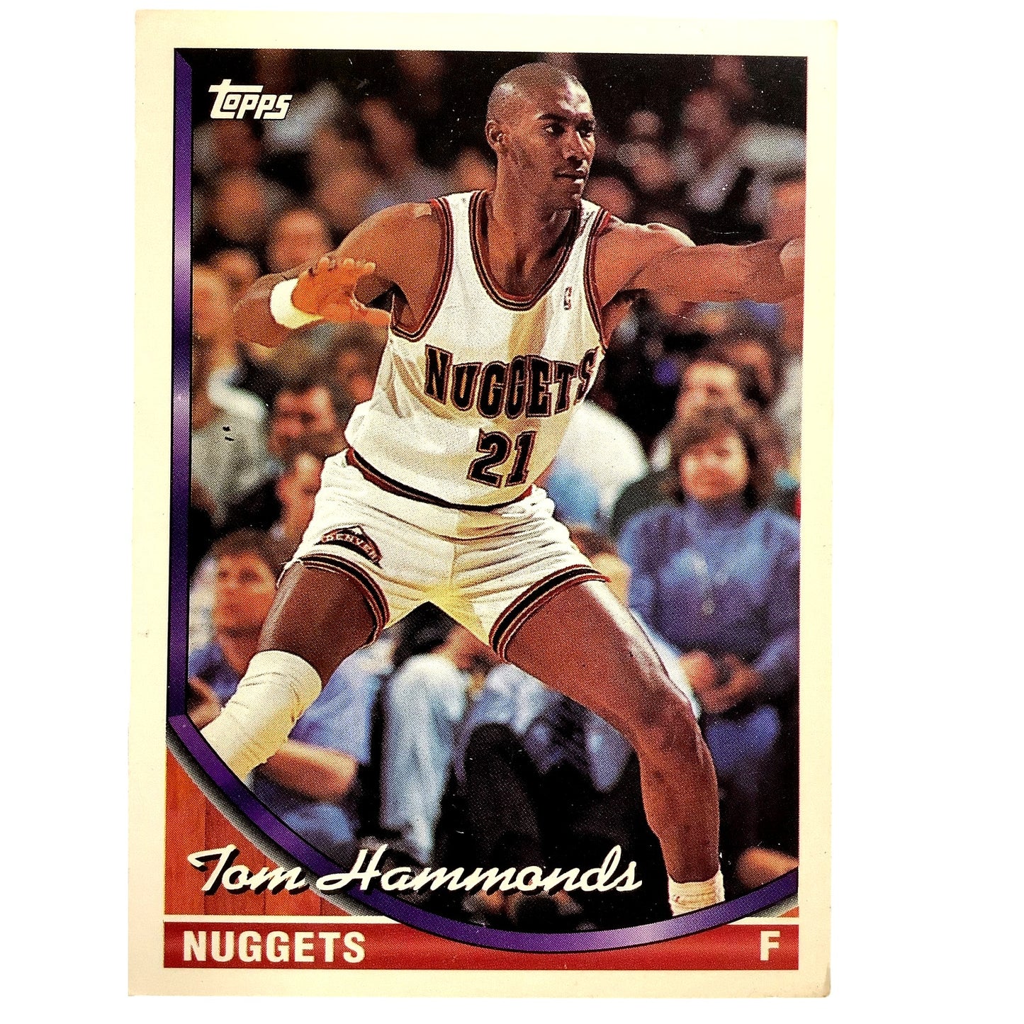 Tom Hammonds, Denver Nuggets, 1993 Topps Collector's Card 234, EXC