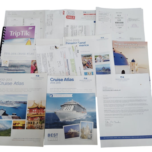 Princess Cruises 2014-2015 Panama Canal Cruise Atlas & Ephemera Lot