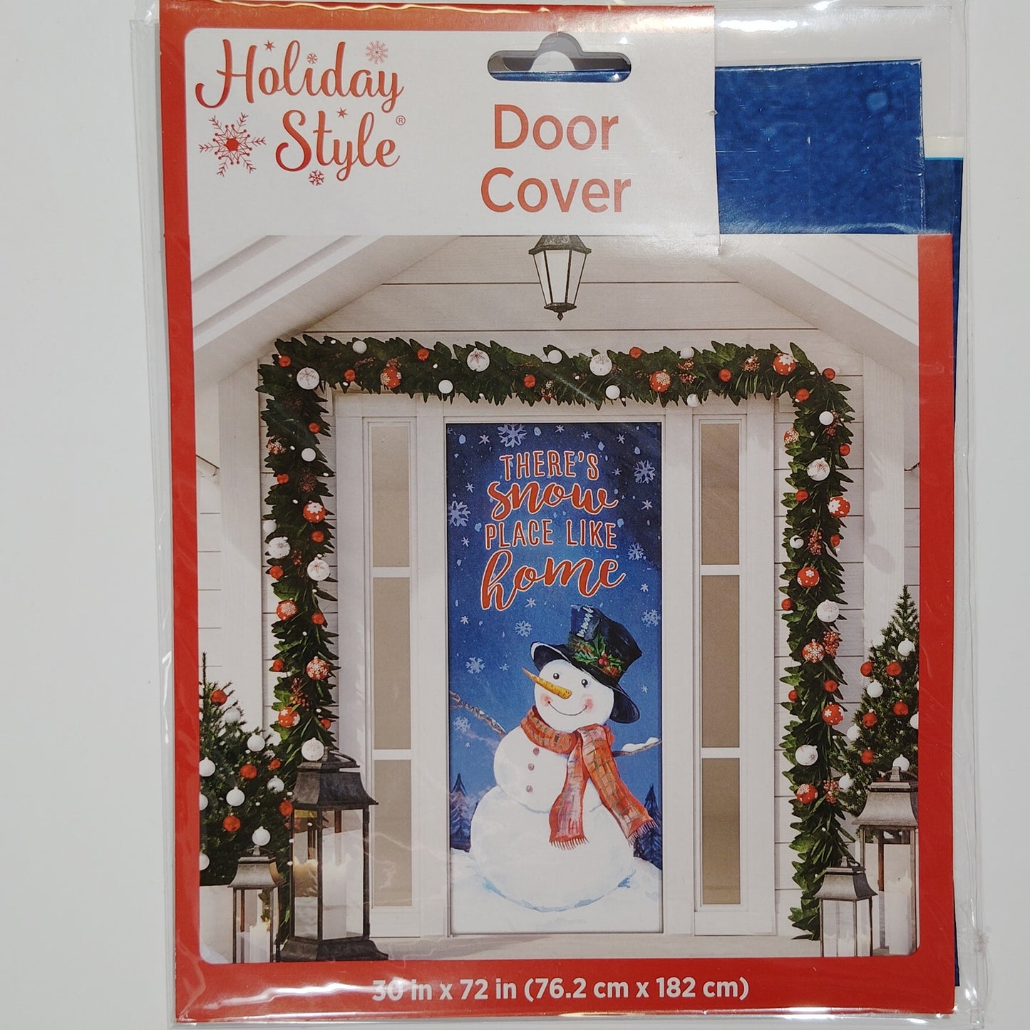 Holiday Style Snowman Door Cover 30x72 There's Snow Place Like Home Winter Decor