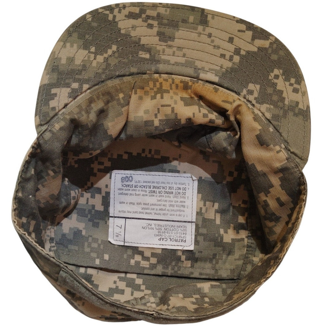 United States Digital ACU Camo Patrol Cap, Size 7-1/8, Ripstop, Sekri Ind., EUC