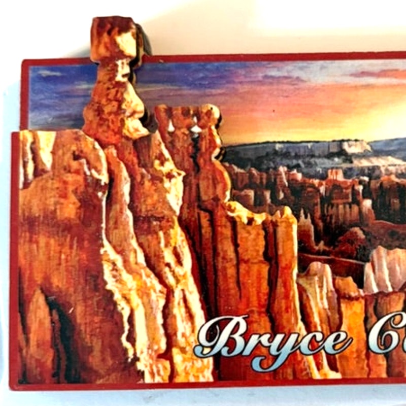 Bryce Canyon Utah Thor’s Hammer Layered Wood Fridge Magnet National Park 4x2.5"