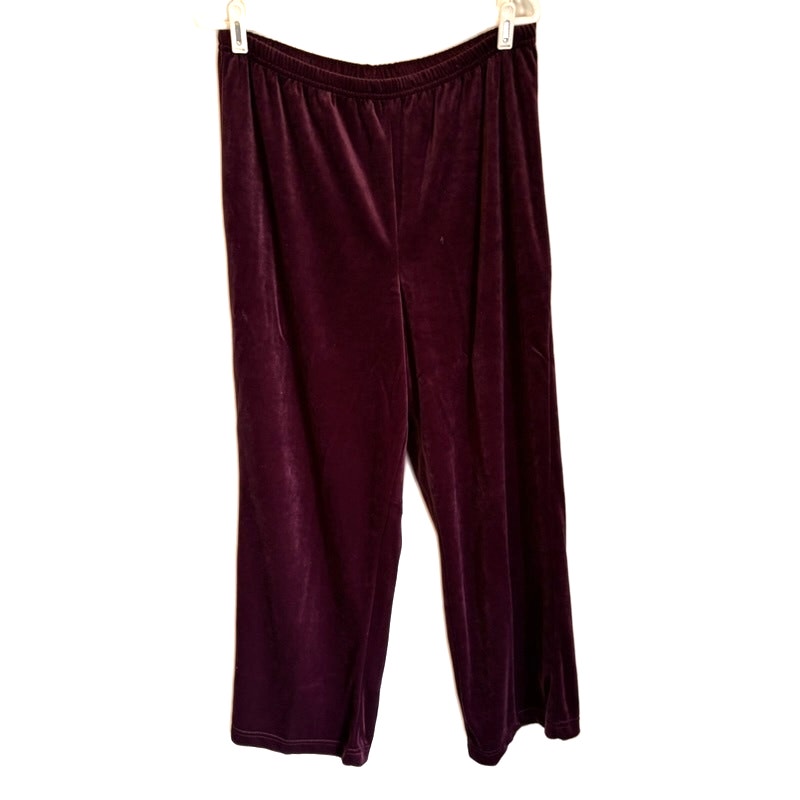 Avon Intimates Womens Maroon Velvet Hooded Zip Jacket & Pants Lounge Set L