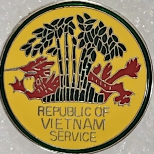 Republic of Vietnam Service Novelty Hat/Lapel/Brooch Pin, Enamel Metal