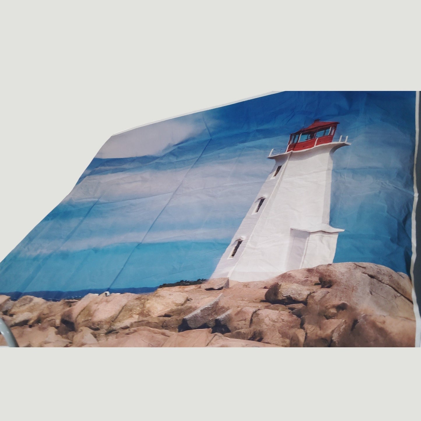 7x5FT Microfiber Backdrop Peggy’s Cove Lighthouse Scenic Photo Background