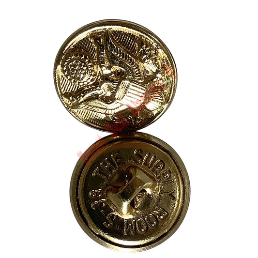2-PK Brass Buttons w/ Eagle Seal, 5/8"D, Bright Polished Finish, The Supply Room S-38
