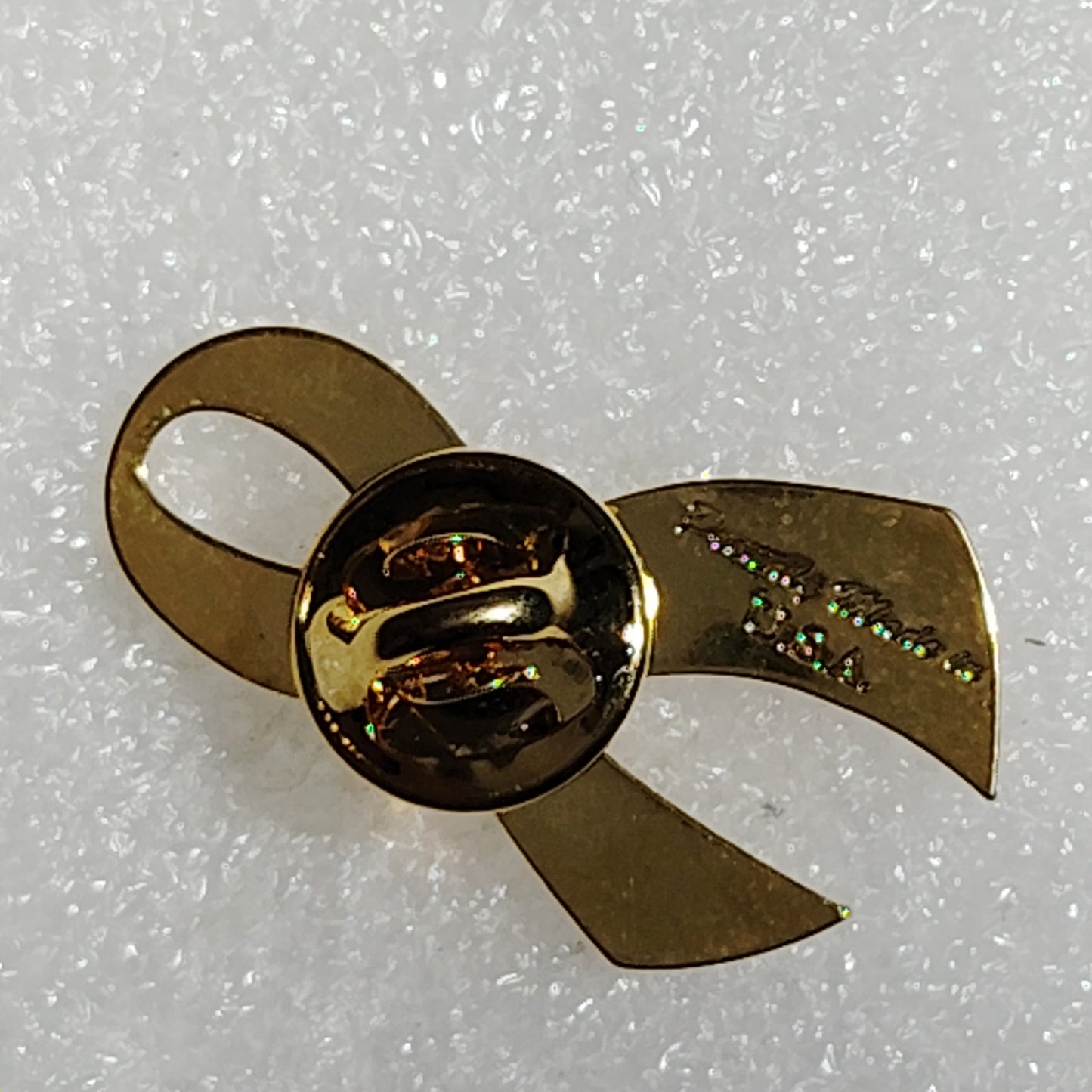 Support Our Troops Yellow Ribbon Hat Lapel Brooch Pin, Enamel, 1‑1/4"H × 3/4"W