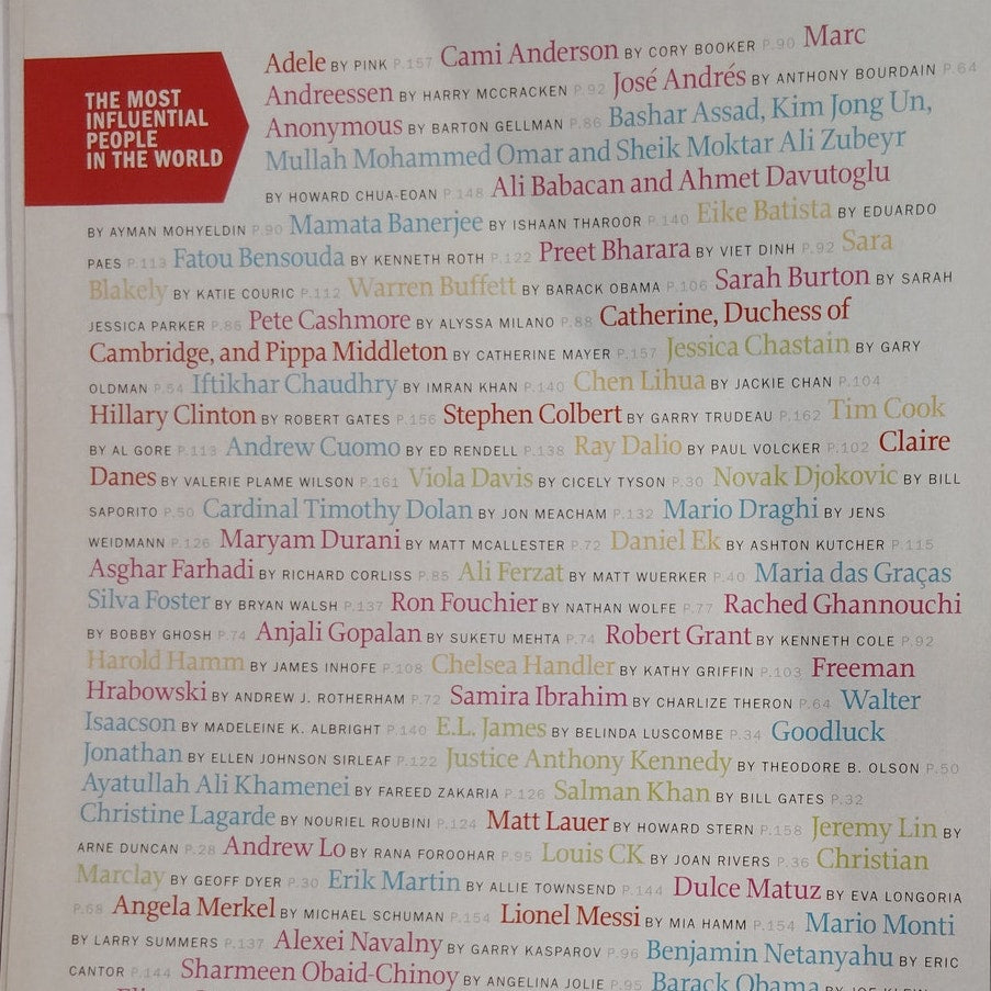 TIME Mag April 30 2012 100 Most Influential People -Obama Clinton Buffett Tebow