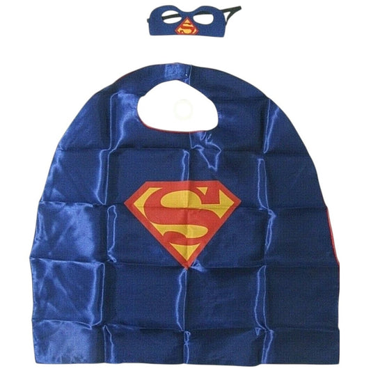 Super Superhero Cape & 2 Masks Kids Set – Satin & Felt, Hook & Loop