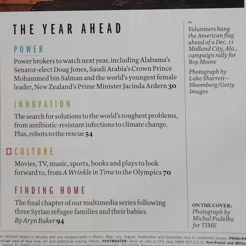TIME Magazine Dec 25 2017 Jan 1 2018 Year Ahead Double Issue Wrinkle in Time