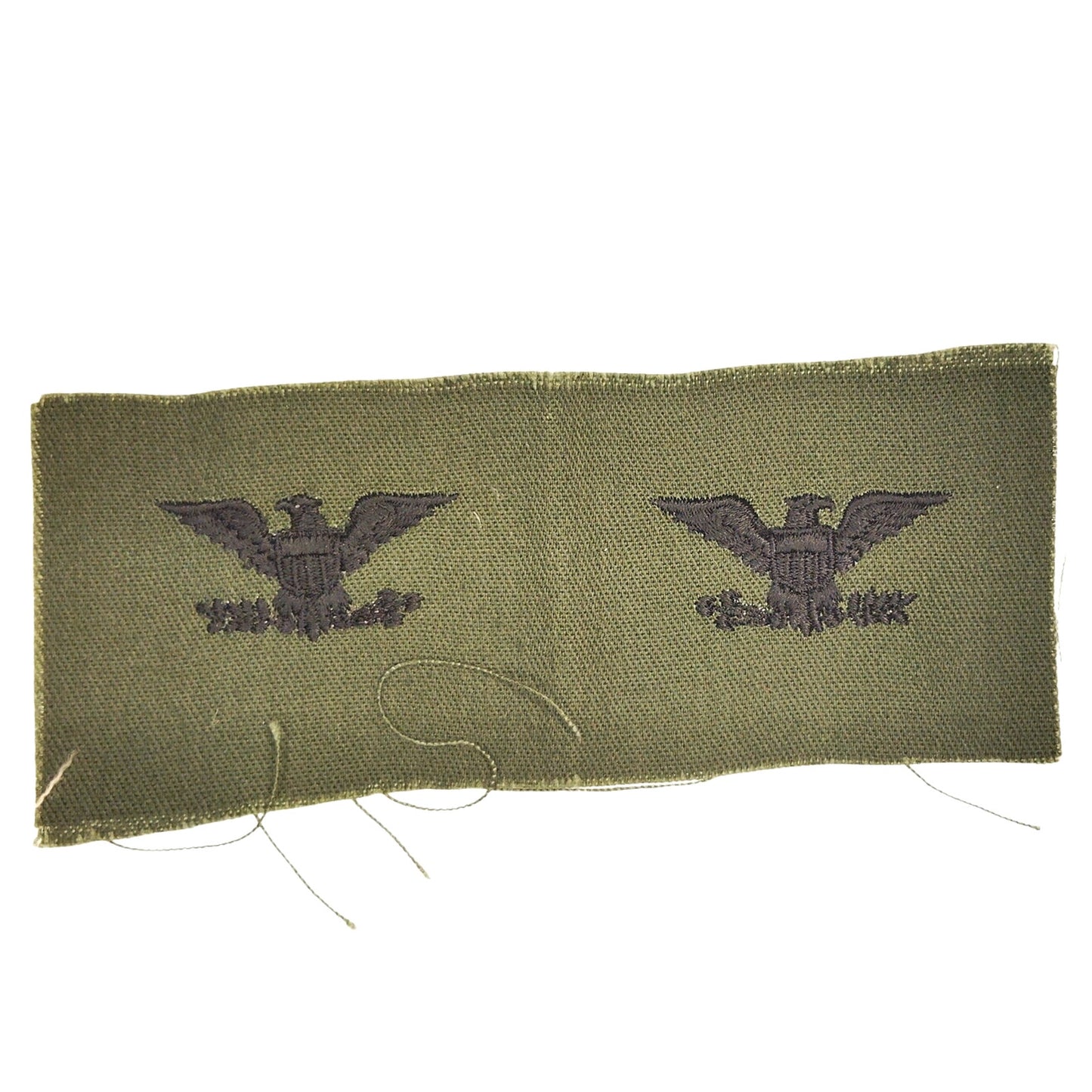 US Military Colonel / Navy Captain O‑6 Rank Patch Pair Subdued ODG 4"×2" Vintage