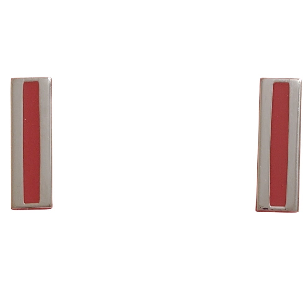 Ira Green USMC WO5 Collar Devices – Red‑Stripe No‑Shine Silver Bar – 1 Pair