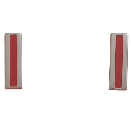 Ira Green USMC WO5 Collar Devices – Red‑Stripe No‑Shine Silver Bar – 1 Pair