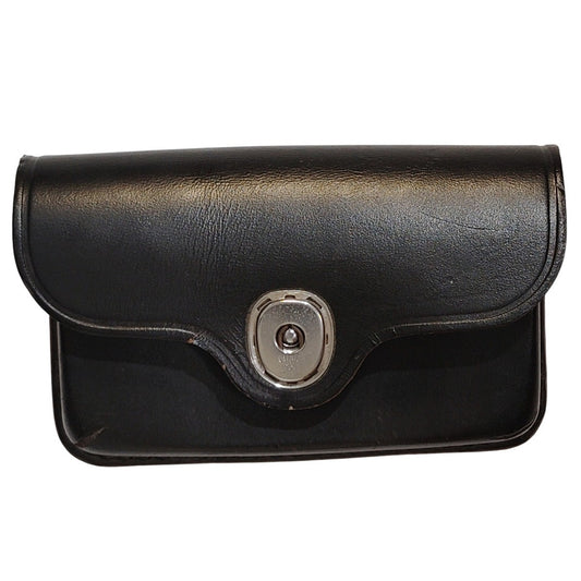 US Military Issue, 1969 BOLEN LEA. PRODUCTS Ammo Black Leather Belt Attached Pouch, 5x3x1", LN Cond.
