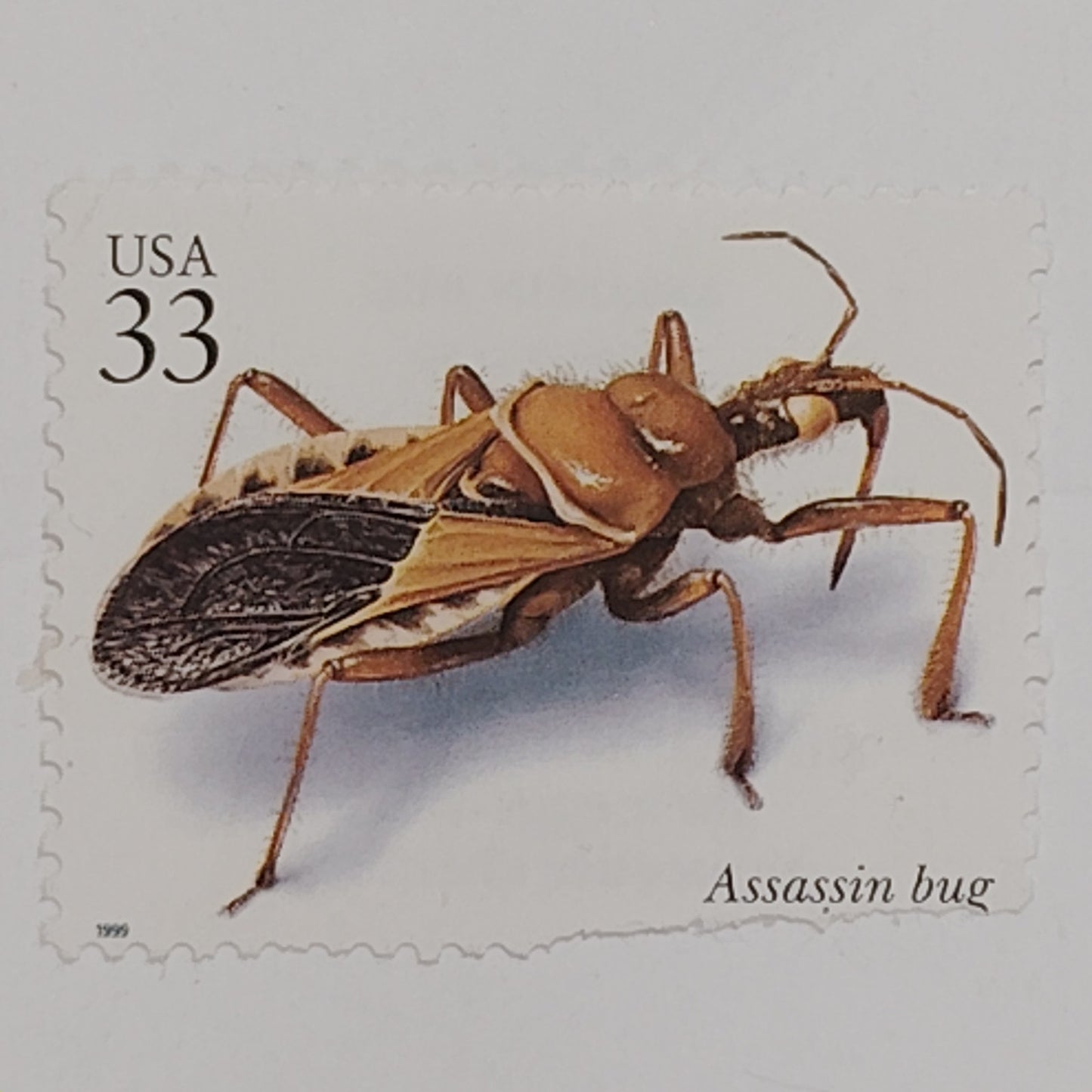1999 Assassin Bug Stamp – 33¢  Unused – Insects & Spiders Series – USA