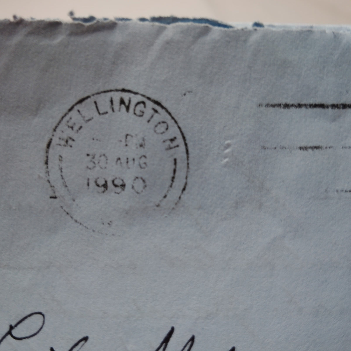 Vintage 1990 New Zealand Aerogramme Wellington Cover $1.00 Waikaremoana Stamp