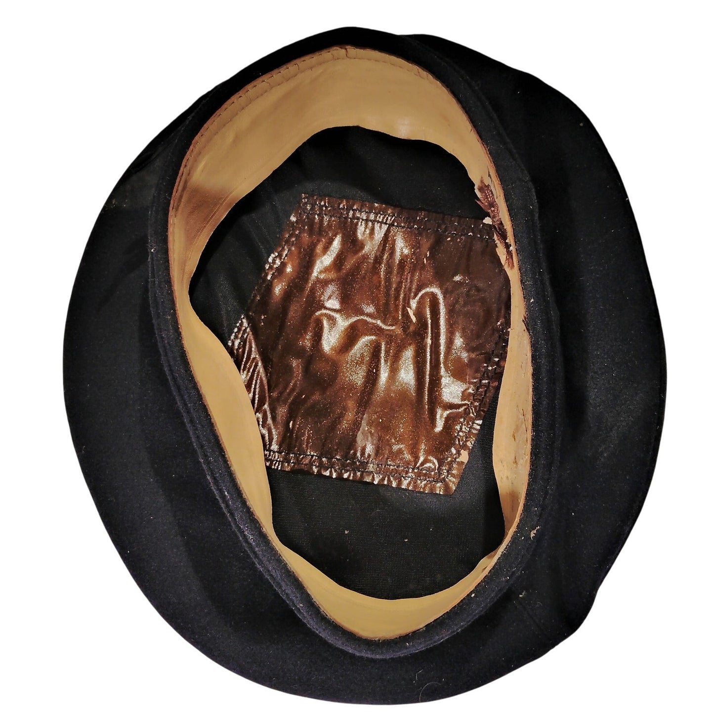 WWII–Korean War Era Navy Formal Wool Cap, 6-1/2,  Blue, Black w/ Gold Text