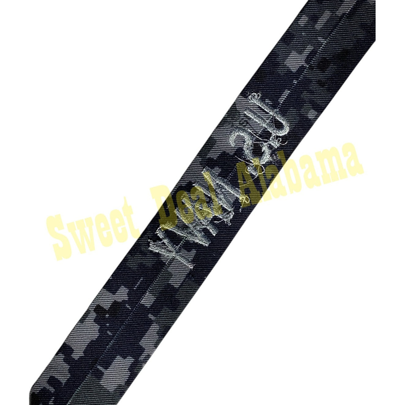 Silver on Blue Digital 1-1/4"H Name Tape- Embroidered "U.S. NAVY" 8-1/2"L Sew-On