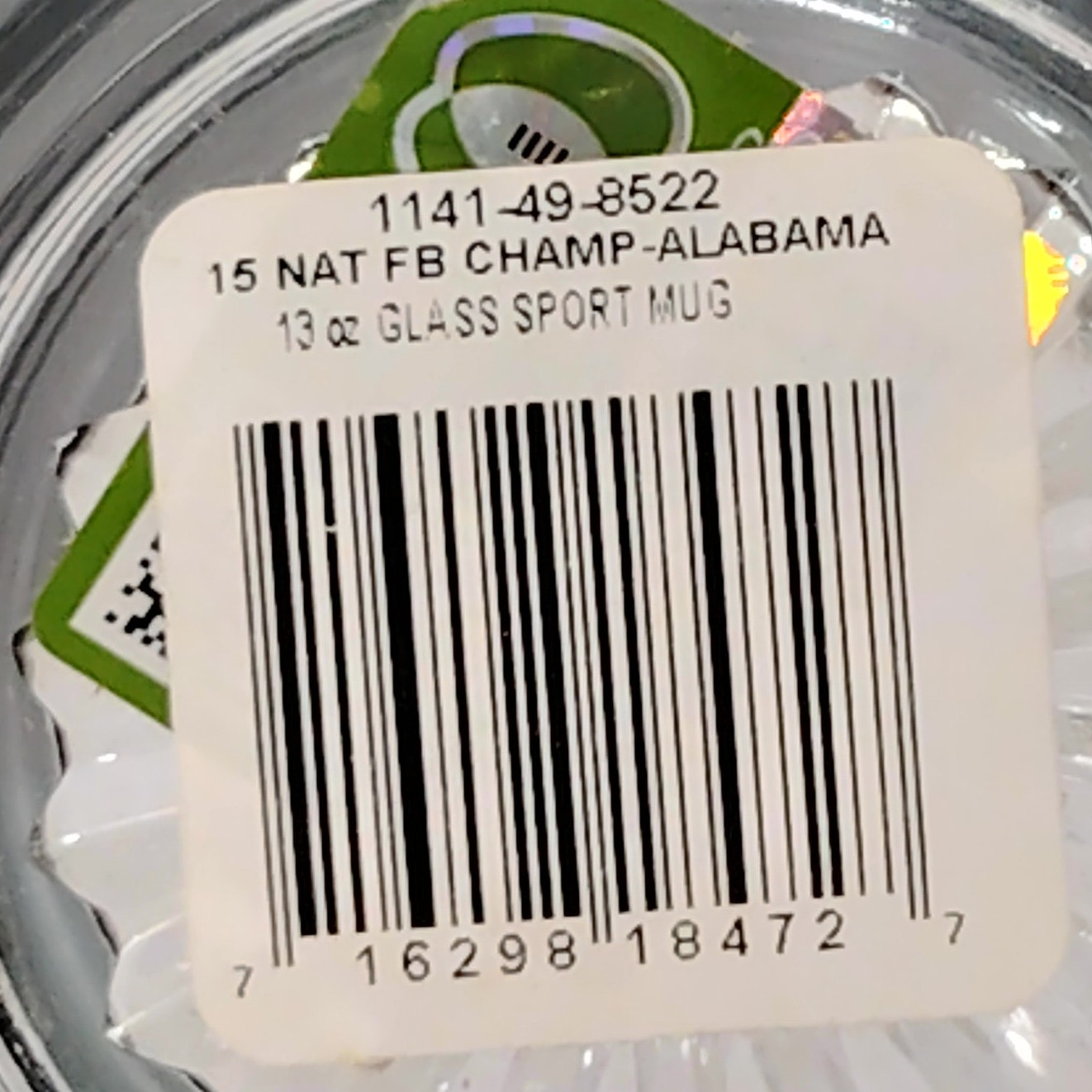 2015 Alabama Crimson Tide National Champions Glass Sport Mug – 13 oz, College Football Playoff