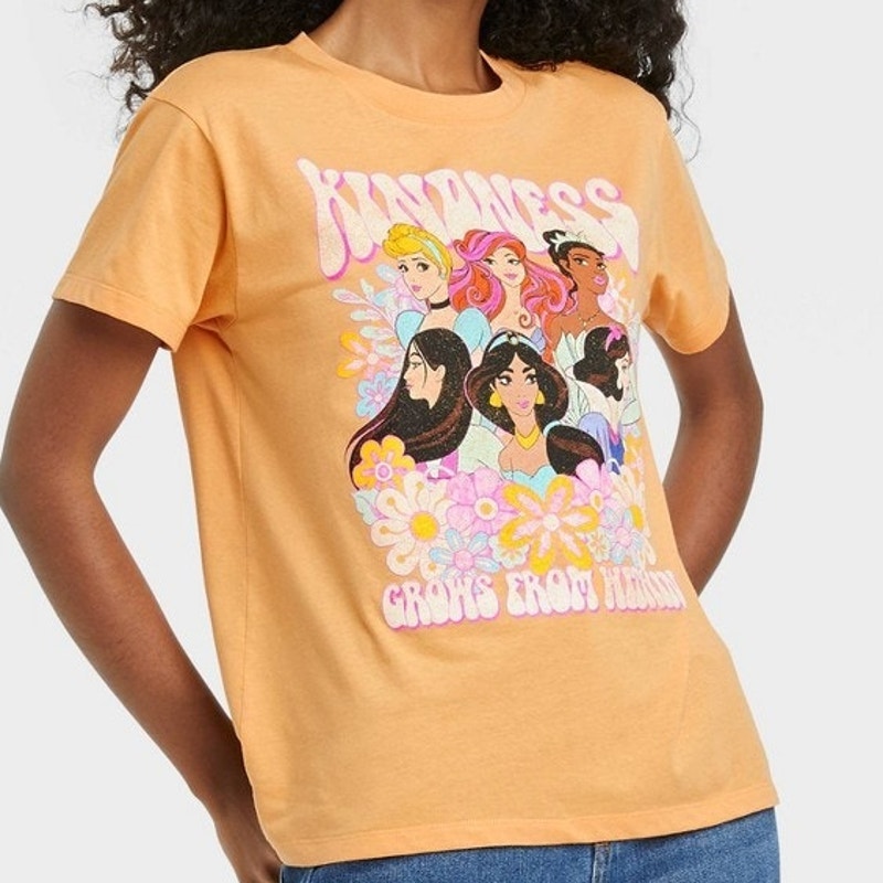 Disney Princess Kindness Graphic T-Shirt – Mustard – Size M – Women’s