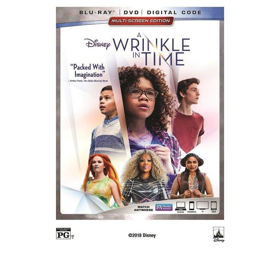 A Wrinkle in Time Blu-ray DVD, Disney Sci-Fi Fantasy Movie Storm Reid Oprah 2018