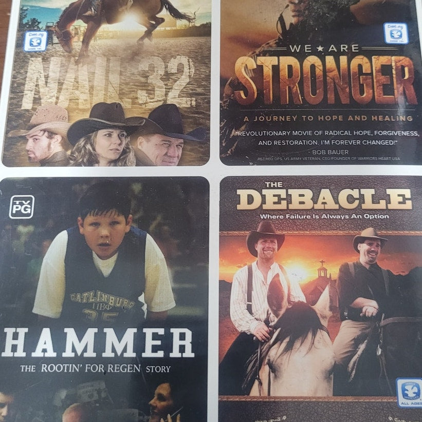 4 Faith Favorites DVDs, Nail 32 We Are Stronger Hammer Debacle Western Christian
