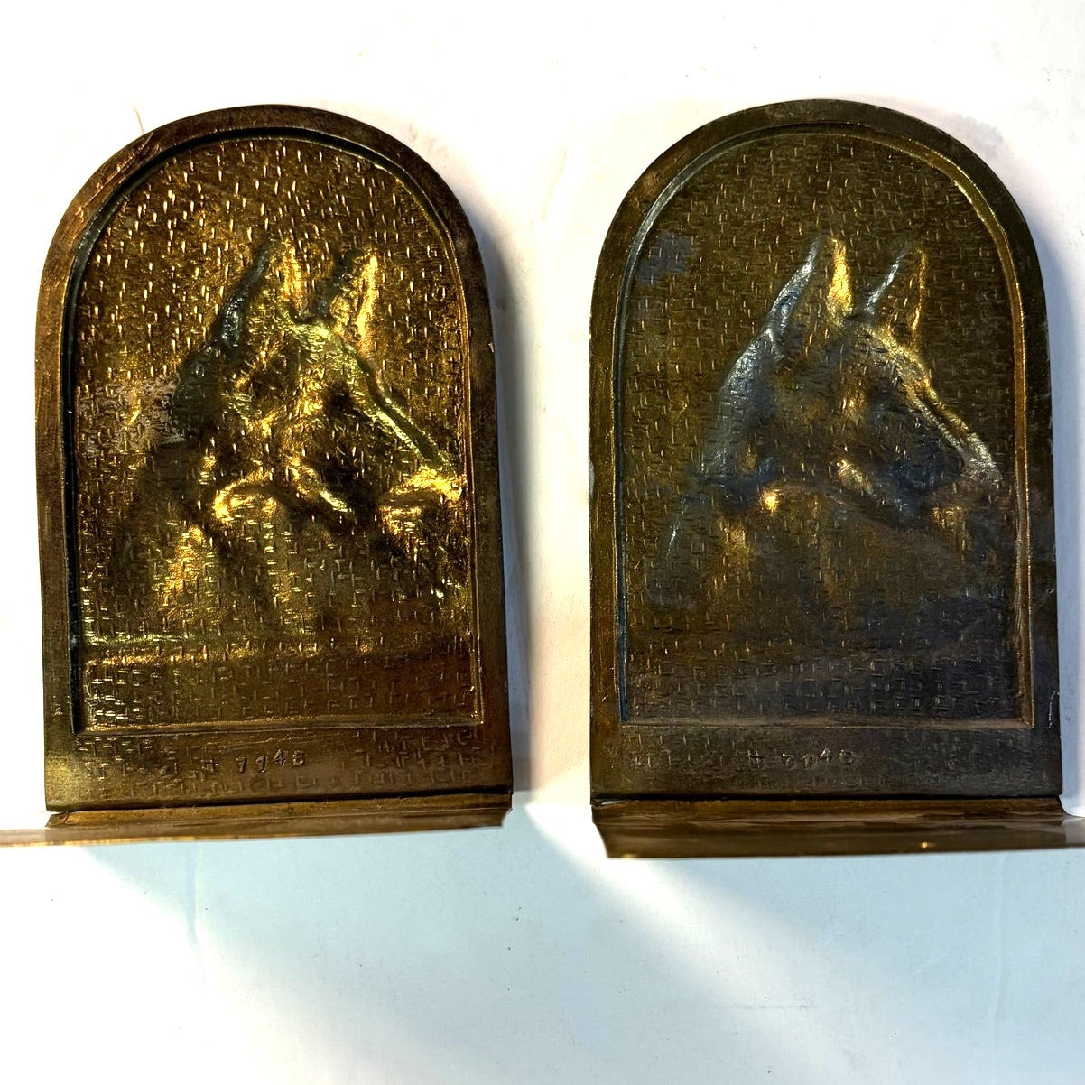 Vintage 1950's Brass Basebji's Bookends - Heavy Duty Brass Basenji's Set