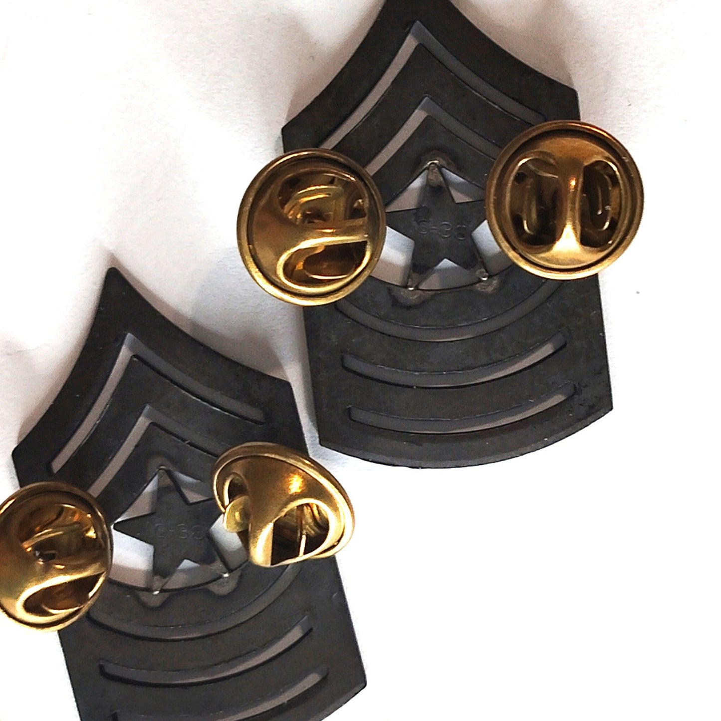 USMC Sergeant Major SgtMaj Rank Novelty Hat Lapel Pin Set Black 1‑1/2" × 7/8"