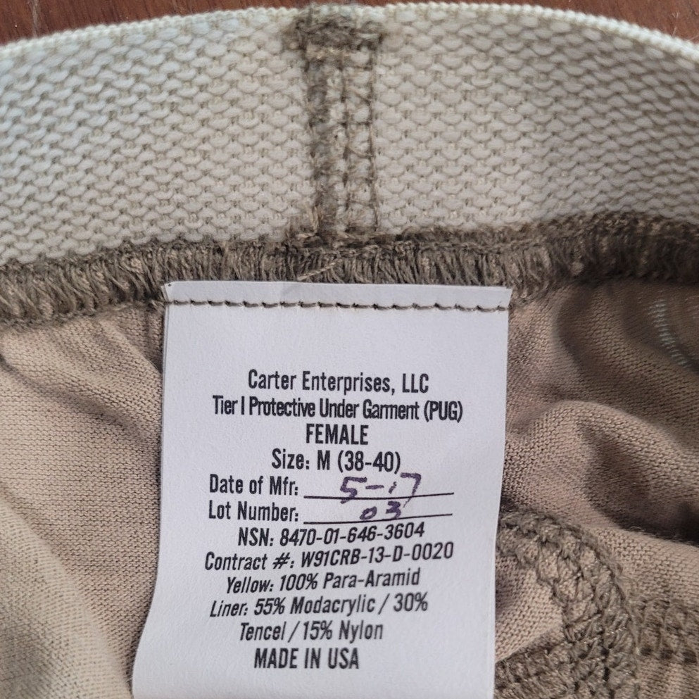 Tier I Protective Undergarment (PUG) – Female Size M (38–40) | Made in USA