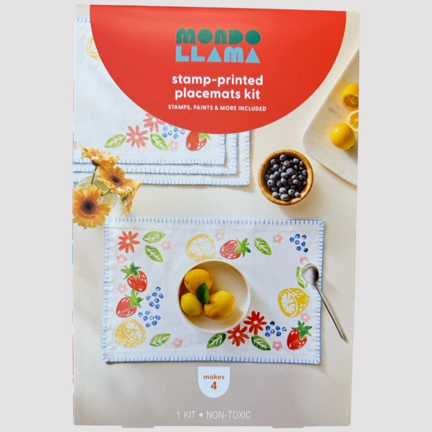 Kids Crafts - 4‑CT Stamp‑Printed Placemats Craft Kit – Mondo Llama