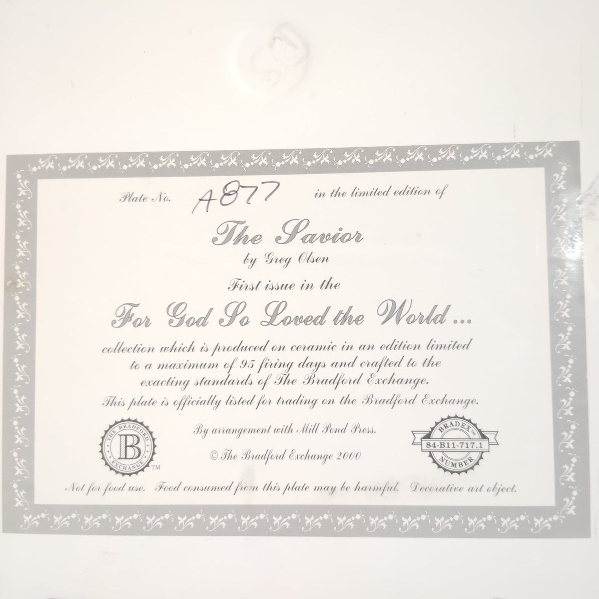 Bradford Exchange Greg Olsen 4-Plate Framed Set "For God So Loved the World"