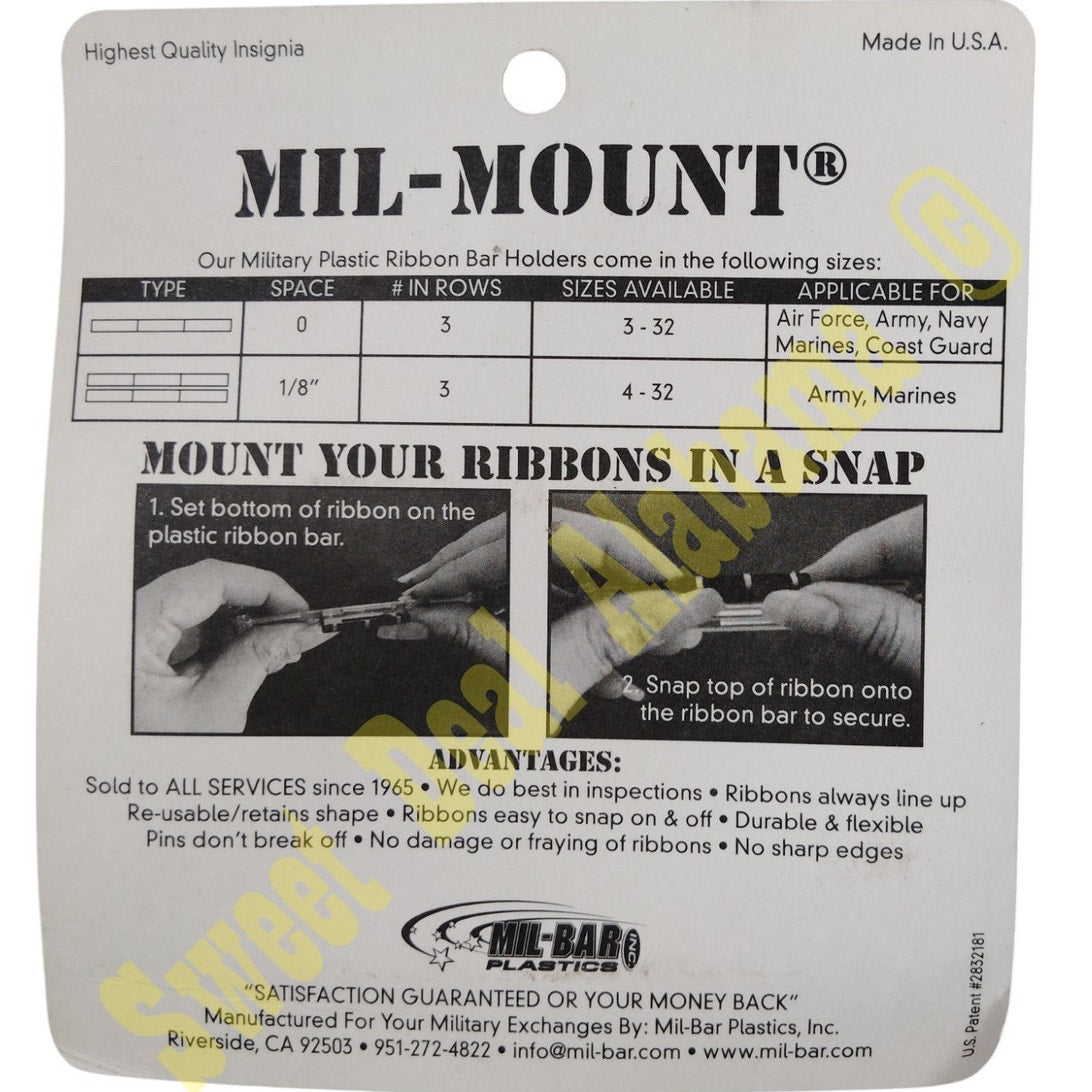 Exchange Select Mil-Mount Ribbon Mount: Fits 9 Ribbons, 1/8" Spacing