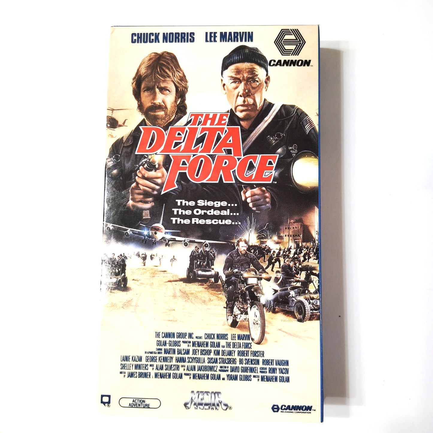 The Delta Force VHS 1986 Chuck Norris Lee Marvin Cannon/MGM Action Thriller
