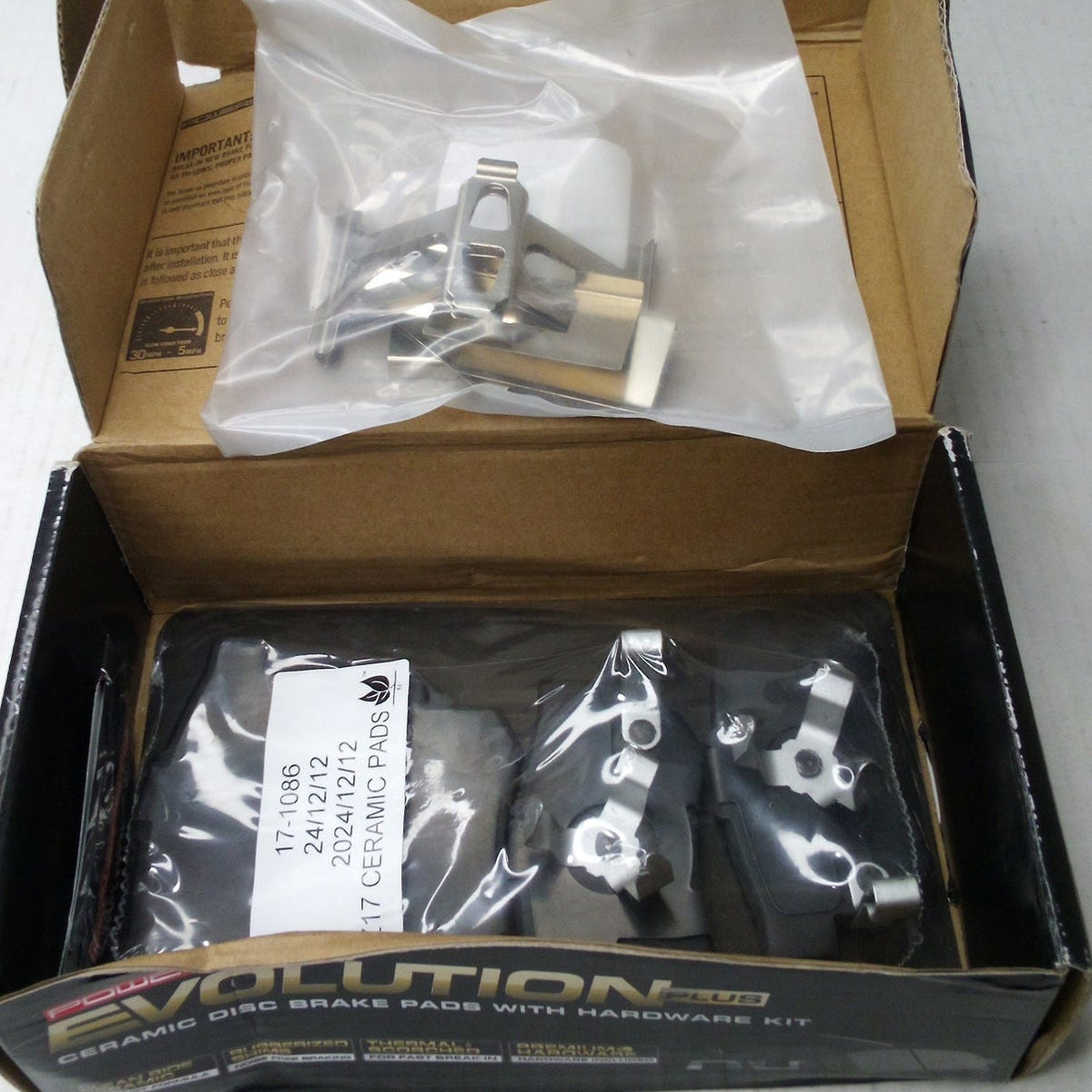 PowerStop 17-1086 Z17 Evolution Plus Ceramic Rear Brake Pads w/ Hardware Kit
