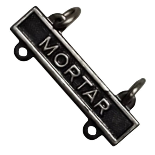 Military Qualification Bar, Mortar, 1/2"H x 1"W, Silver w/ Black Background