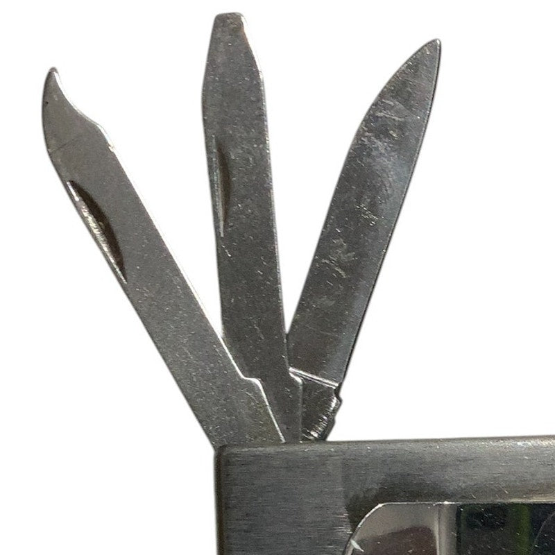 Silver Metal 5 Tool Pocket Utility Tool, Money Clip, Belt Clasp Clip, EUC