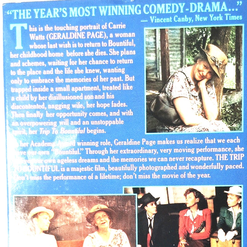 The Trip to Bountiful VHS 1985 Geraldine Page Drama Classic CBS/Fox