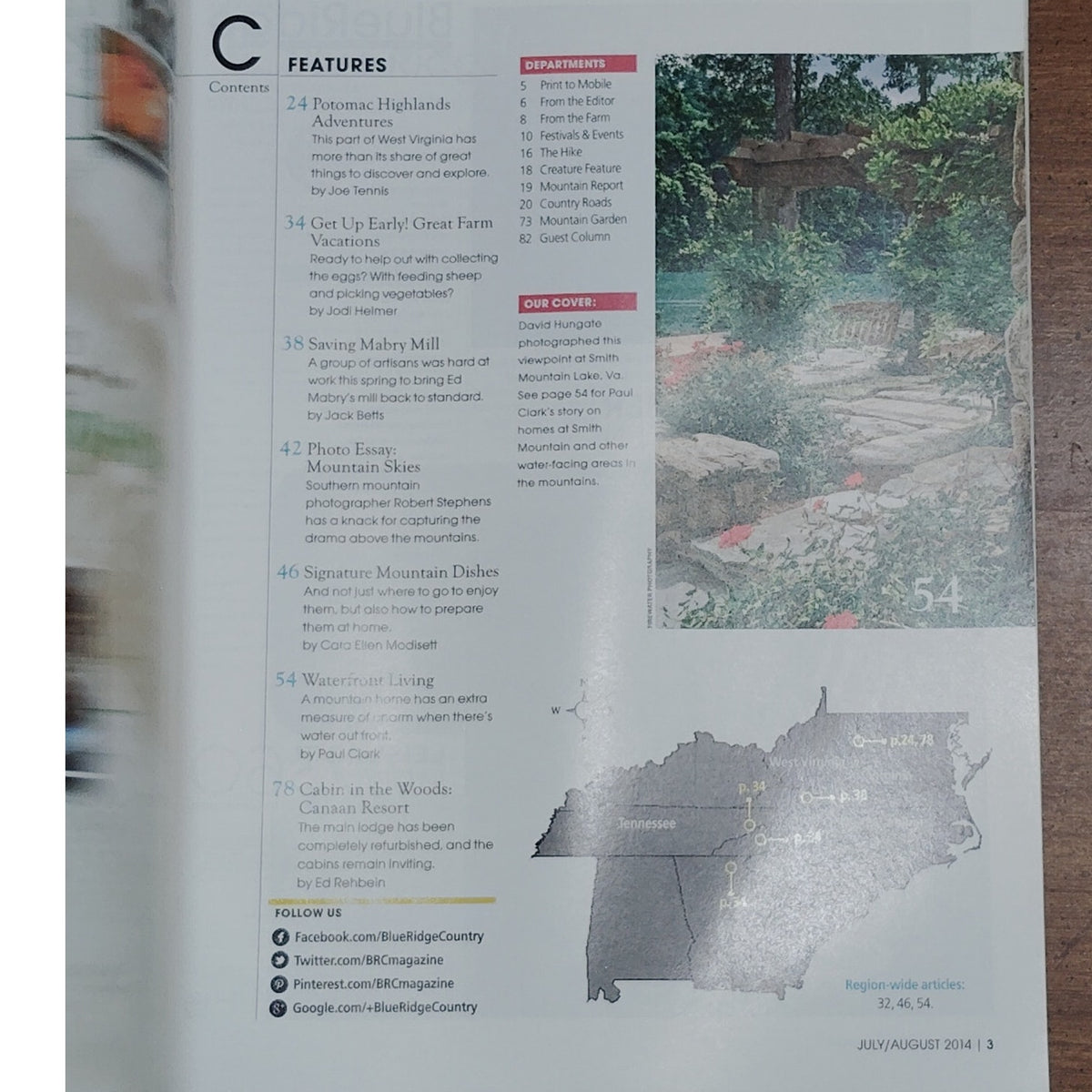 Blue Ridge Country Magazine - July/August 2014 - Mountain Homes Issue
