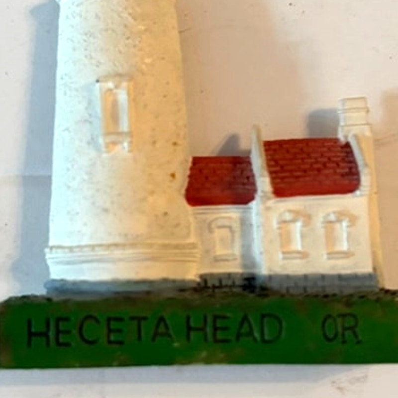 Heceta Head Lighthouse OR 3D Resin Fridge Magnet Coastal Landmark 2.875x1.875