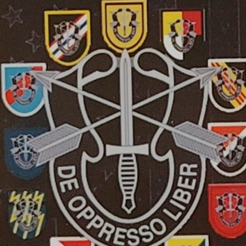 US Army Special Forces Magnet 2" x 3" De Oppresso Liber Motto Unit Patch Collage