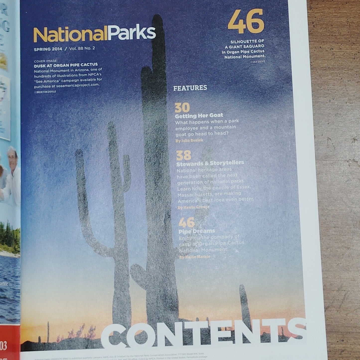 National Parks Magazine - Spring 2014 Desert Oasis Organ Pipe Cactus