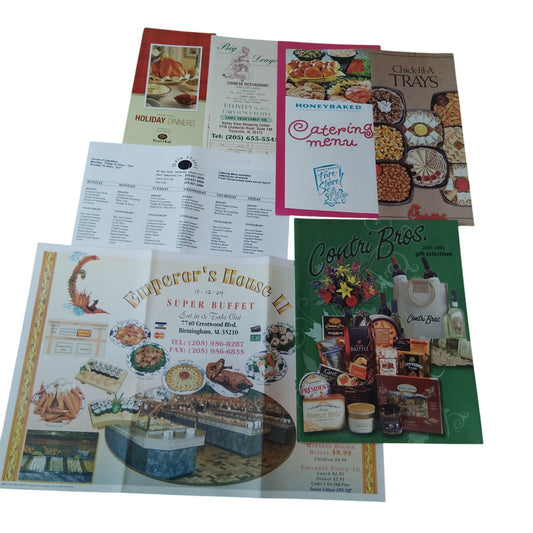 Vintage Restaurant & Catering Menus Ephemera - Alabama Collectibles Lot
