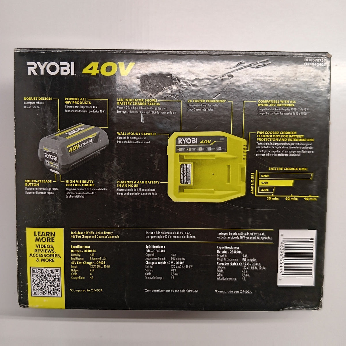 Ryobi 40V 4Ah Lithium Starter Kit Battery & Charger OP40404VNM Green