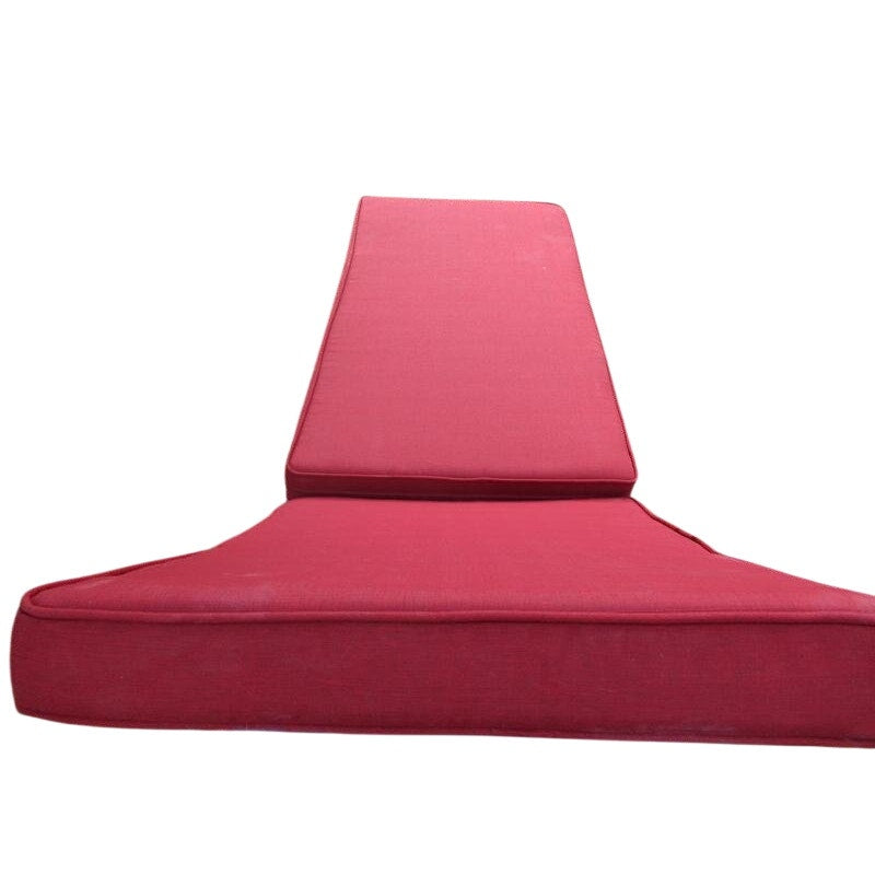 2-PK Double Welt 2‑PC Chaise Lounge Cushions, Chili,  26x80x4 -Seat 49" Back 31"