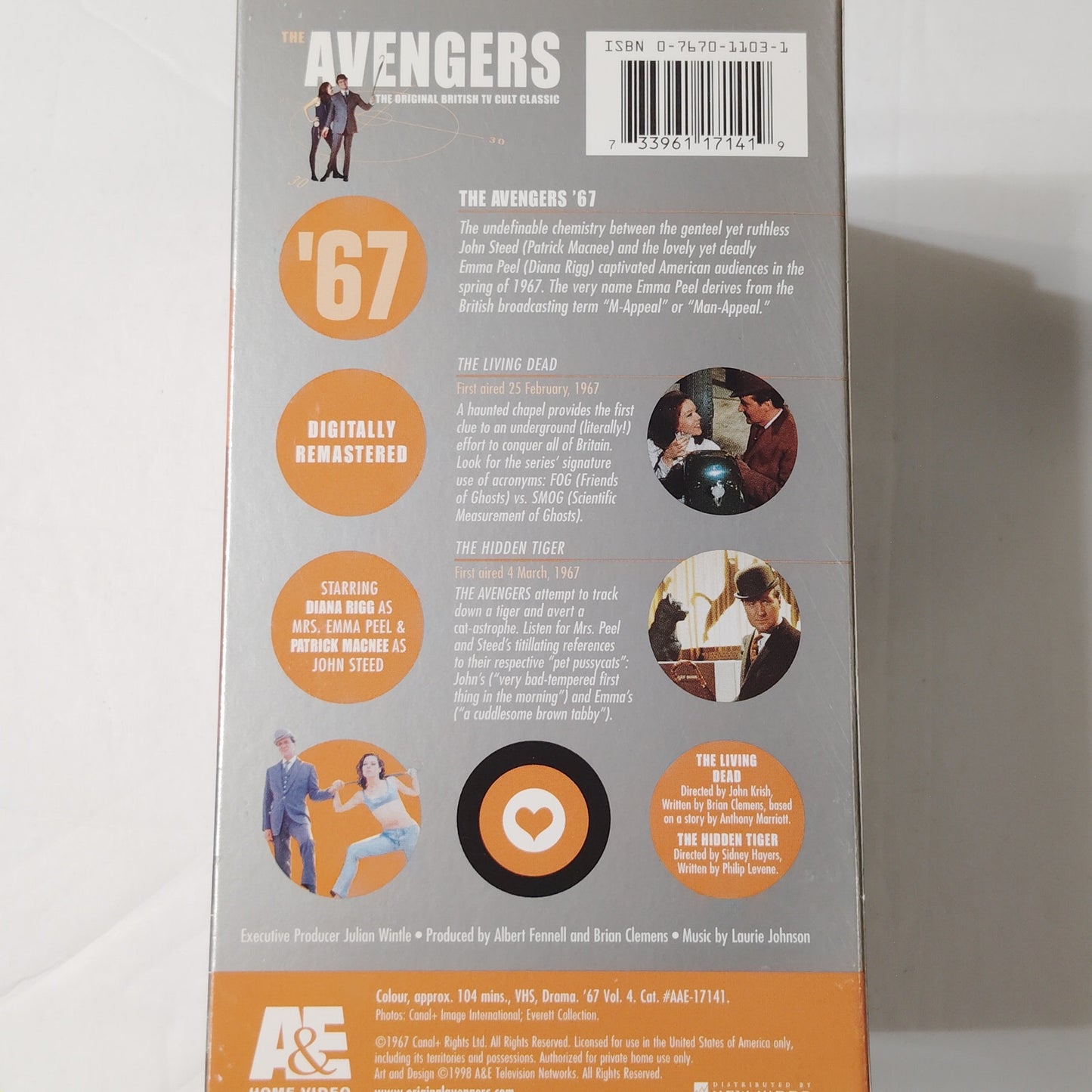 Avengers ’67 VHS Set 2 Vols 4‑6 1998 A&E Diana Rigg Remastered