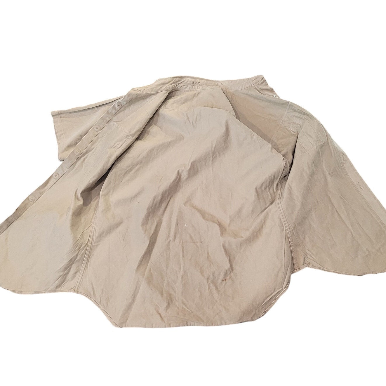 Vintage 1964 U.S. Military Khaki Cotton S/S Shirt – DSA-1-4418-64-C, 15x30