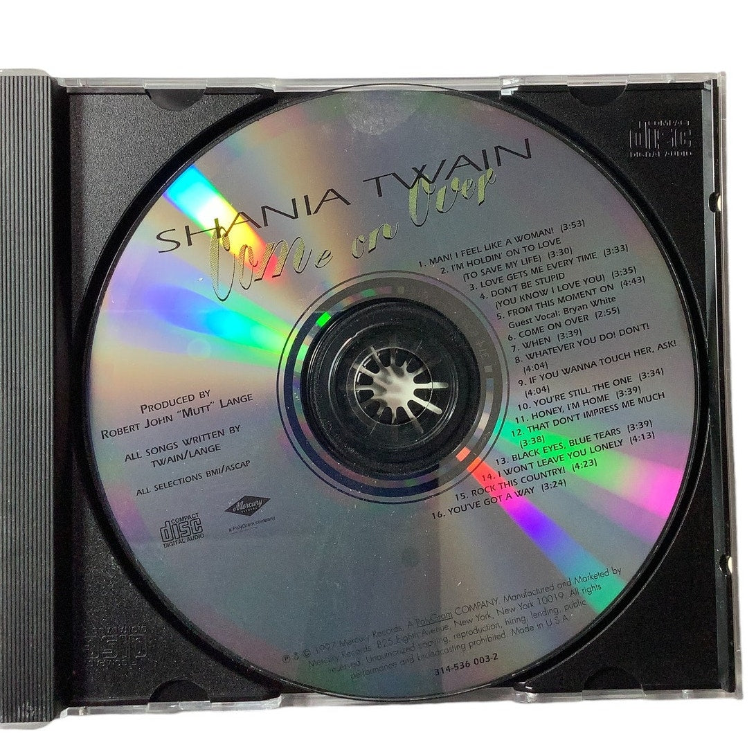 Vintage 1997 Music CD, Shania Twain, Come on Over, EUC
